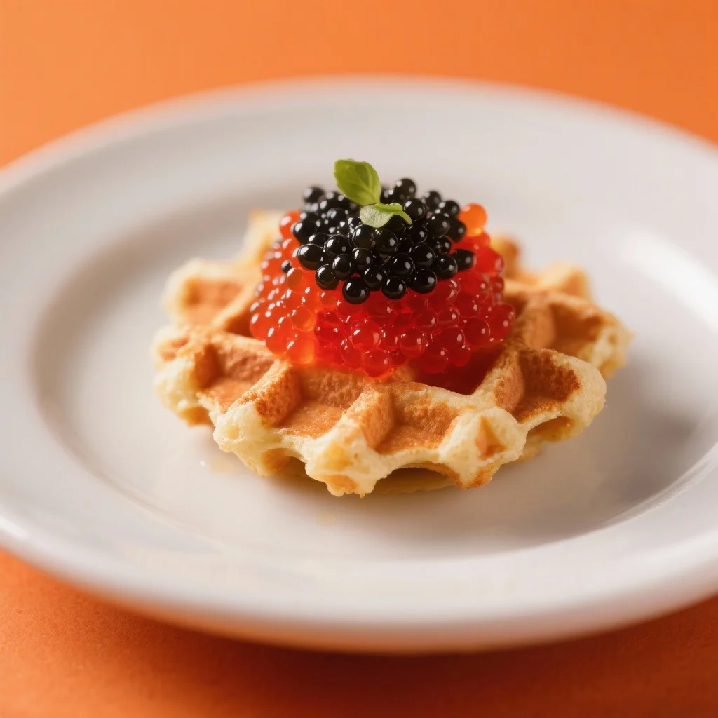 Waffle Üzeri Kırmızı ve Siyah Havyar